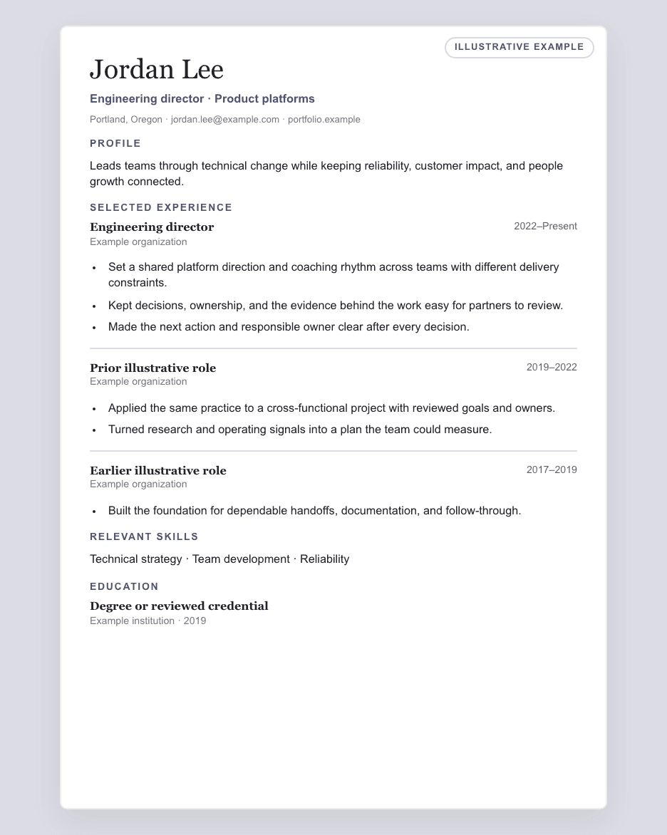 Dispatch illustrative résumé