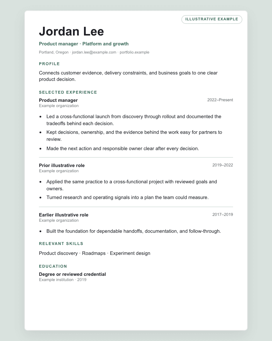 Signal illustrative résumé