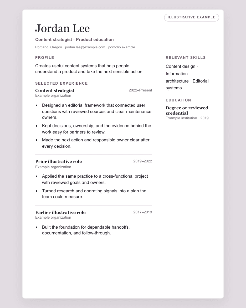 Studio illustrative résumé