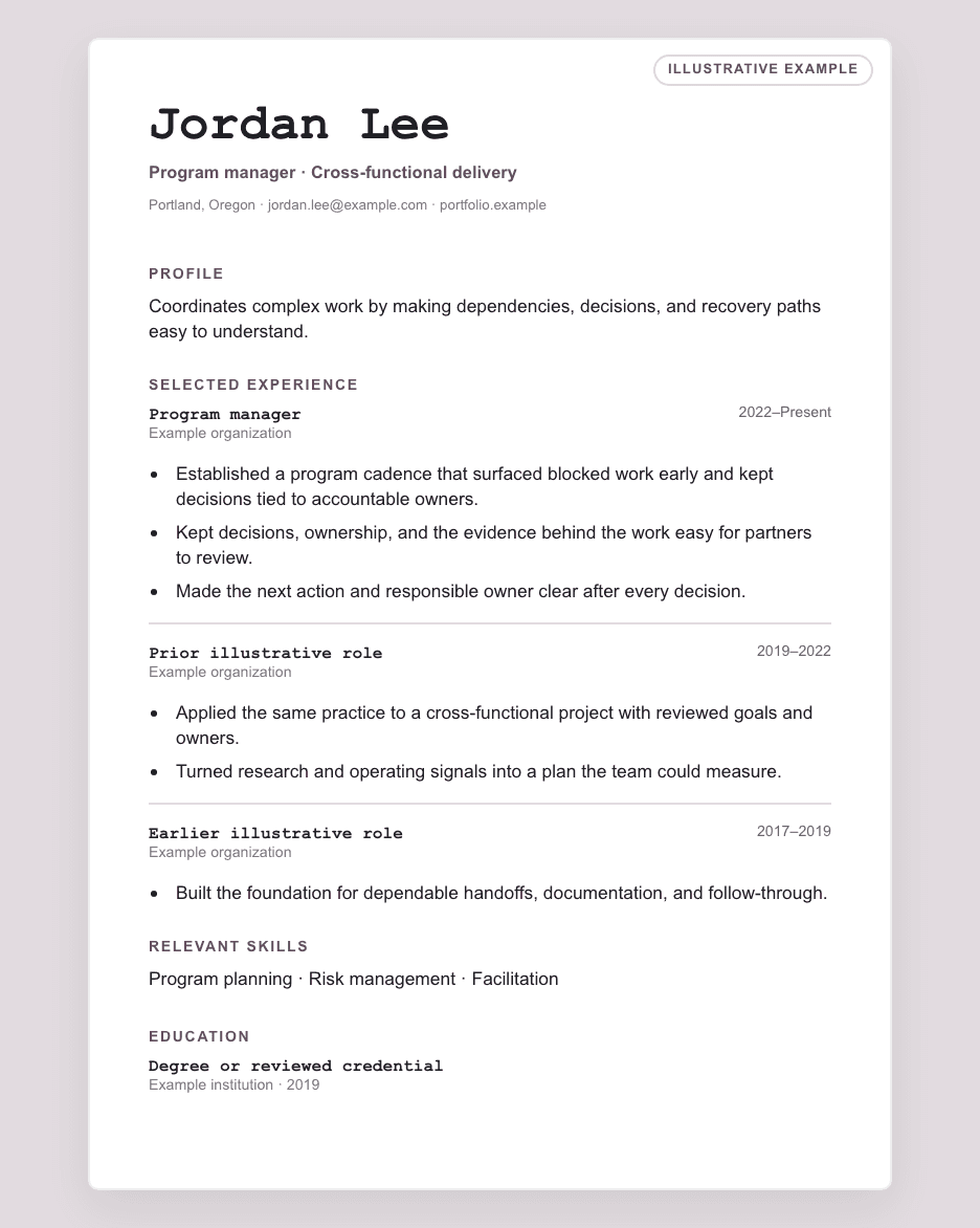 Waypoint illustrative résumé